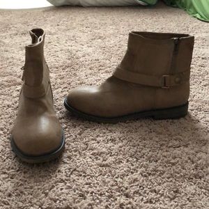Short taupe booties